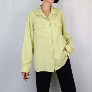 Vintage Tops - Vintage sage green silk button down Vintage Tops - Vintage sage green silk button down
